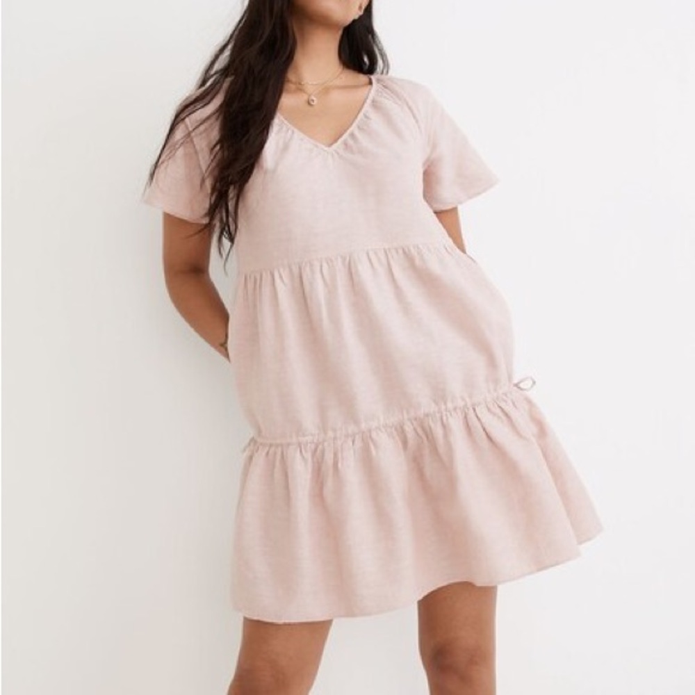 Madewell Medium Linen-Blend Lorelei Mini Dress